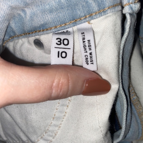 LOFT Bleached Light Wash High Waist Straight Crop Frayed Hems Size 30 or 10 - Picture 11 of 14